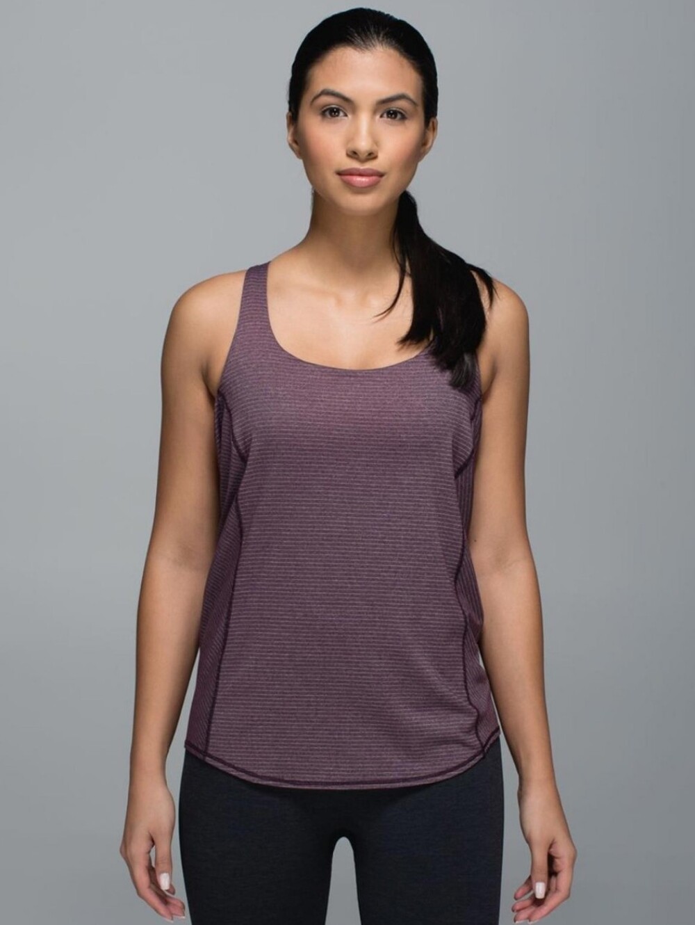 lululemon athletica Wild Tank in a heathered Cherry Ft Strappy Croosback Design